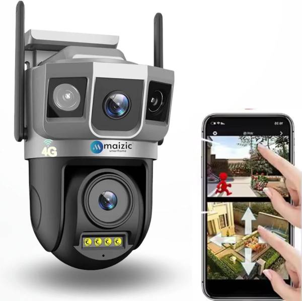 Maizic Smarthome Shark 5+5MP FHD 4G Sim Outdoor CCTV Camera With Color Night Vision Security Camera