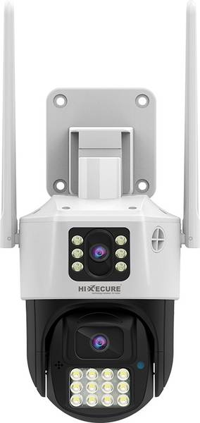 HIXECURE 2MP+2MP Smart WiFi PT Dual Lens Camera/ Color Night Vision/ Two Way Audio Security Camera