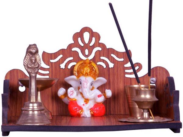 FurniGully multipurpose smart temple wall decor item god mandir modren Engineered Wood Home Temple