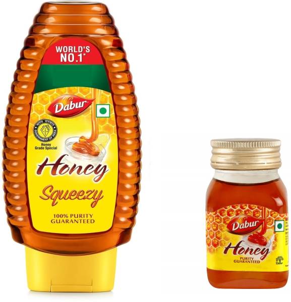 Dabur Honey 100% Pure Worlds No.1 HONEY Brand with No Sugar Adulteration 225G+50G
