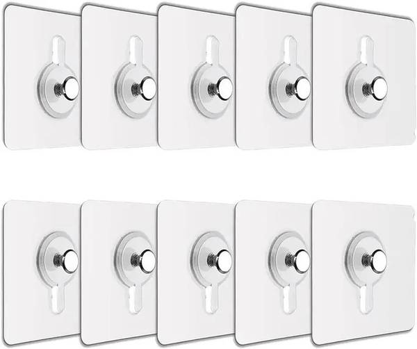 Deodapp Self Adhesive 6mm Nail Hook for hanging Photo Frame, Wall Clock, Transparent Hook 10