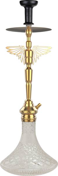 Cocoyaya Angel Series Falcon Hookah Golden (Transparent Base) 25 inch Stainless Steel Hookah
