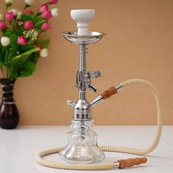 SMOCK STRECH Glass Big Hookah Russian Gun Shaped Glass Hookah 20 inch Glass, Iron Hookah