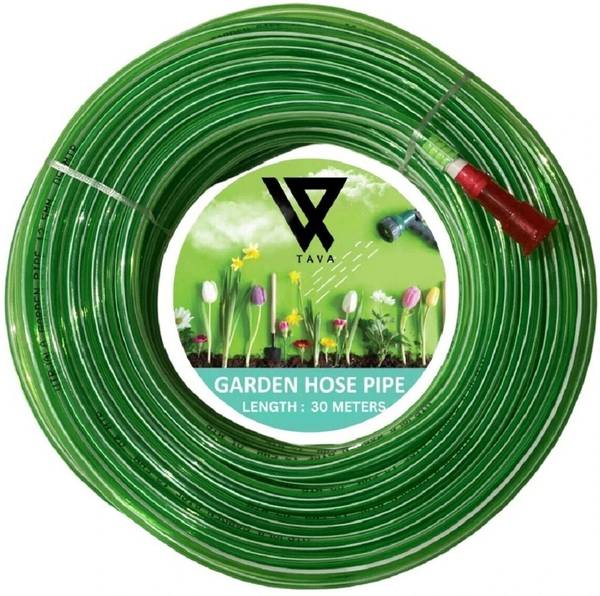 TAVA Garden Pipe 1/2 Length 10 meter 30 ft For Gardening, Cleaning, Car Wash Available in Multiple Colors Hose Pipe