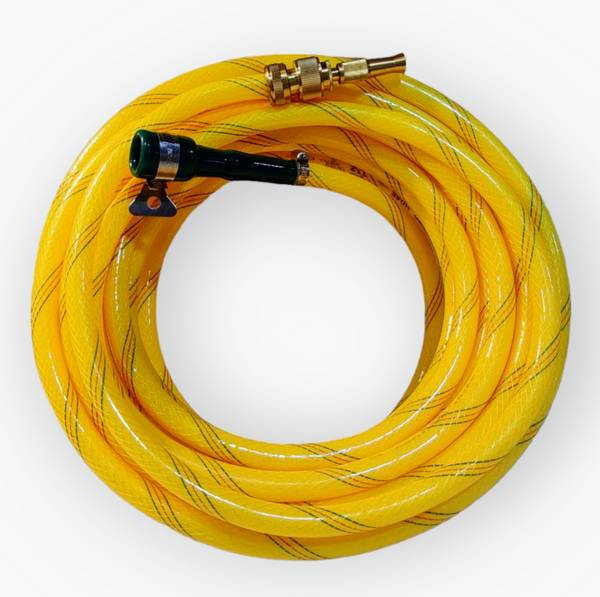 Sonotek (10 Metres 32.5 Feet) Soft Braided Hose Pipe with Brass Nozzle Sprayer,Tap Adapter for Watering Garden,Car Washing etc Hose Pipe