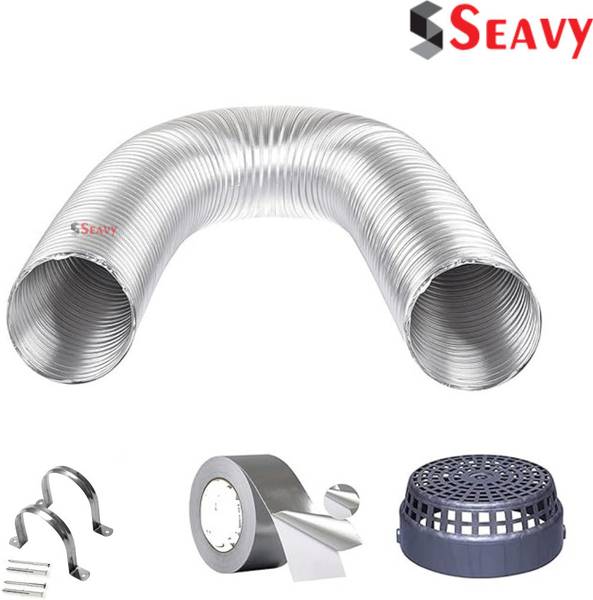 Seavy 6 Inch 10 feet Complete Chimney Installation Kit Expandable upto 10 ft (6"10FT) Hose Pipe