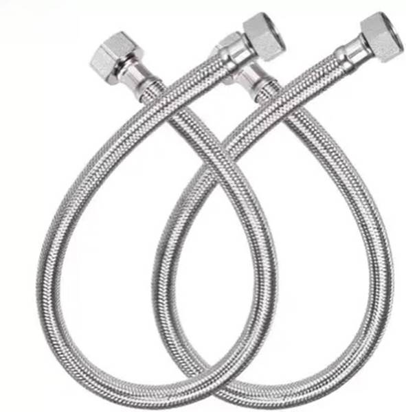 Ramya Stainless Steel Connection Pipe, Chrome Finish Heavy Duty Hose Pipe (24inch) For Washroom And Toilet Hose Pipe