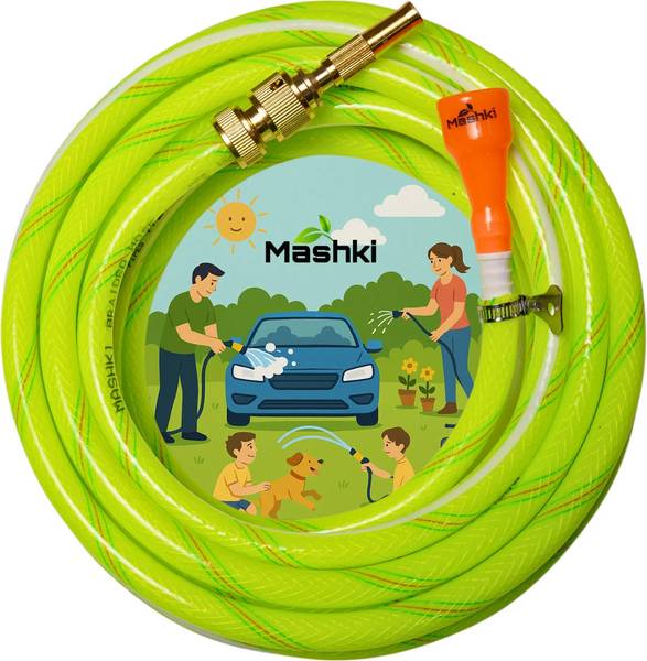 MASHKI 10 Meter (32.5 Feet) 3 layered Water Hose Pipe With Water Sprayer For Gardening, Car washing, Home Use, Pet Wash Etc Hose Pipe