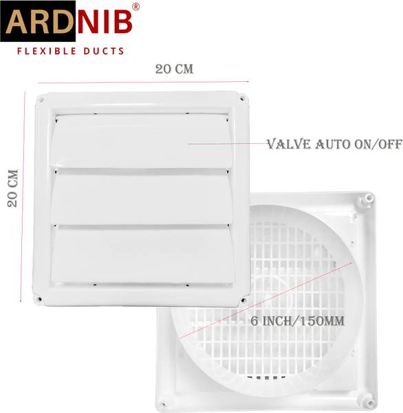 Ardnib 6 inch Square Chimney Pipe Cowl/Ventilation Cap/Grill Jali/ Air Vent Cover For Anti Birds/Snake, Hose Pipe