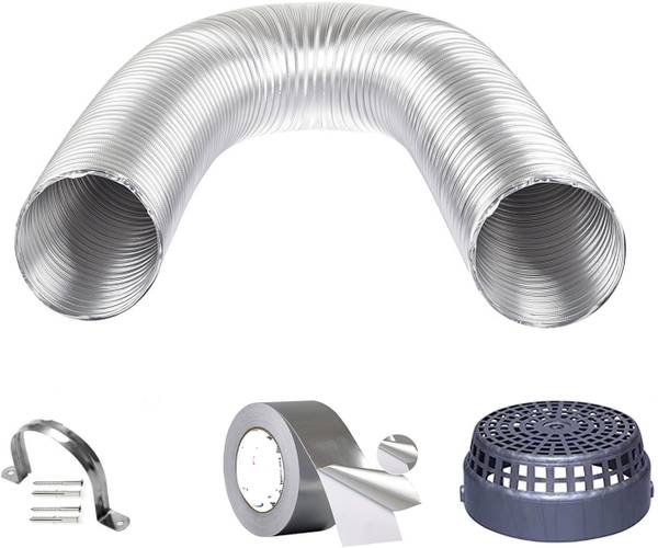 Ardnib Kitchen Chimney 6"inch Duct Pipe 6 Feet/ Flexible Aluminium Pipe/chimney exhaust pipe/Suitable For All Brand Of Chimneys Hose Pipe