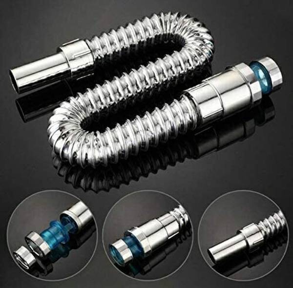 JQVA PVC Water Outlet Waste Pipe for Wash Basin/Sink (Chrome) sink pipe/ basin pipe/ sink pipe set / basin pipe set/ kitchen sink pipe set Hose Pipe