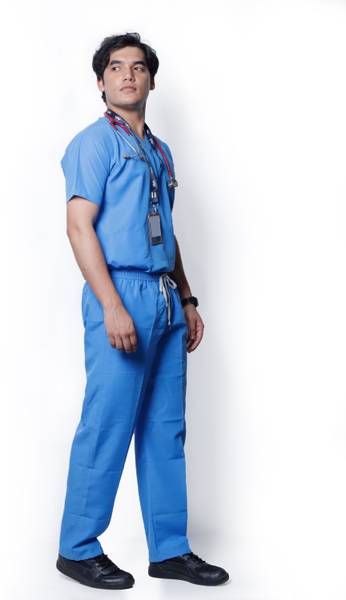 Robustt Classic Scrub Suit Set For Men| Poly Viscose Fabric | Multiple Pockets | V-Neck Shirt, Pant Hospital Scrub