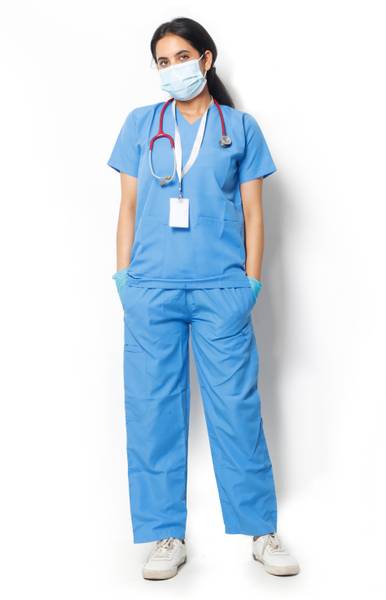 Robustt Classic Scrub Suit Set For Women| Poly Viscose Fabric | Multiple Pockets |V-Neck Shirt, Pant Hospital Scrub