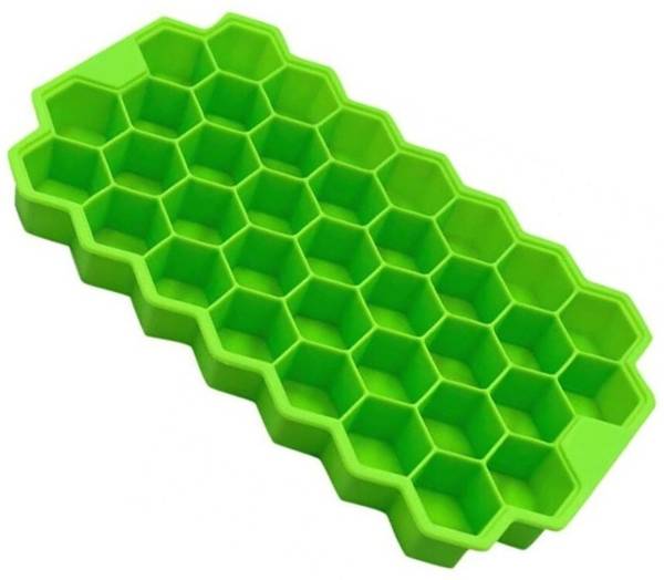 RERLY multipurpose moulding flexible silicon HONEYCOMB SHAPE MOULD for ICE CUBE tray & cake CHOCOLATE making under refrigerator & other use Green Sili...