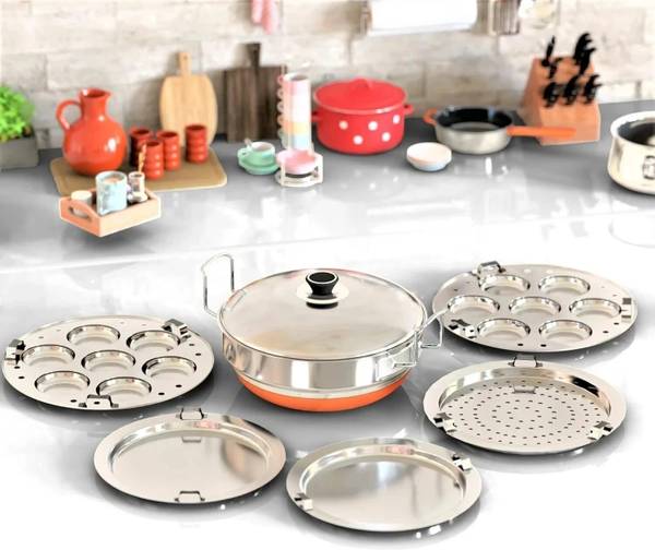 MITHALI Idli Cooker Multi Kadai Steamer with All-in-One Big Standard Idli Maker