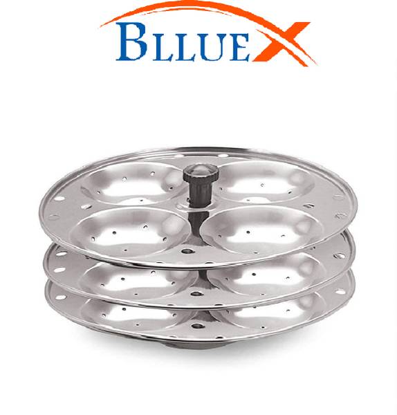 BLLUEX Stainless Steel Heavy Quality Idli Stand with 3 plates. Standard Idli Maker