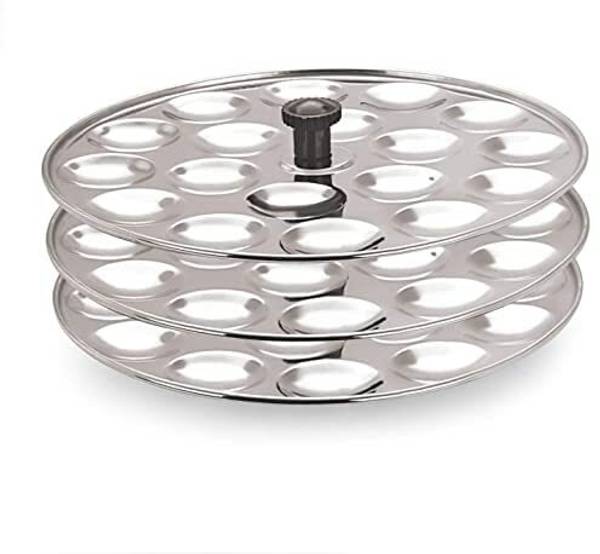 Prithi Home's and Kitchen Stainless Steel Mini Idly Maker/Stand with Bakelite knob Induction & Standard Idli Maker