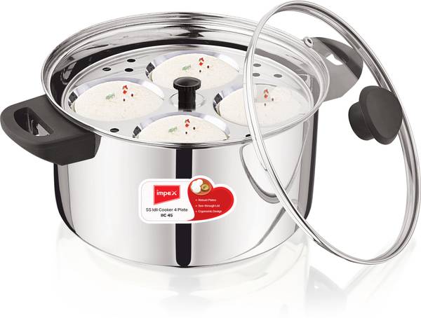 Impex Stainless Steel Idli Cooker 4.5 L 1 Year Warranty, Induction Idli Maker