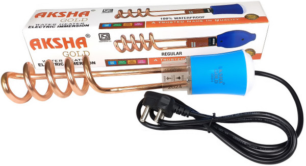 Aksha Gold Electric Immersion Rod Eater Bucket heater 100% Shock proof heating Rod 1500 W Shock Proof Immersion Heater Rod