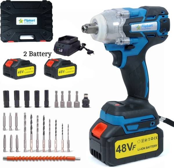 Flipkart SmartBuy Cordless Impact Wrench 850Nm 3 Speed, 2 Battery 48Vf Power Tools  Square Shaft Cordless Impact Wrench