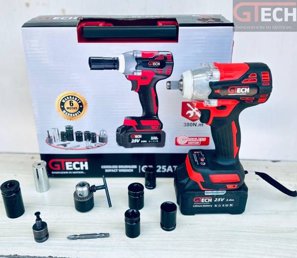 gtech G-TECH Cordless Impact Wrench 25V 380Nm | Drill + Kit + 2 Batt Cordless Impact Wrench