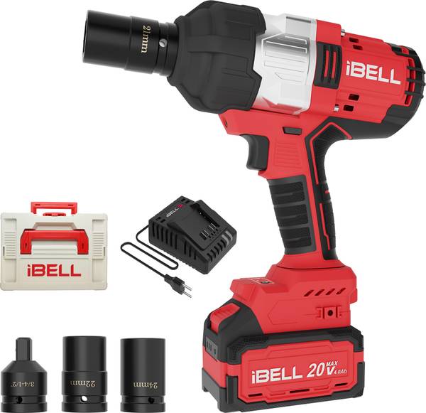 iBELL BW1000 20V Max Cordless Impact Wrench Brushless,1000Nm,3/4" Tool Holder,2200 RPM Cordless Impact Wrench