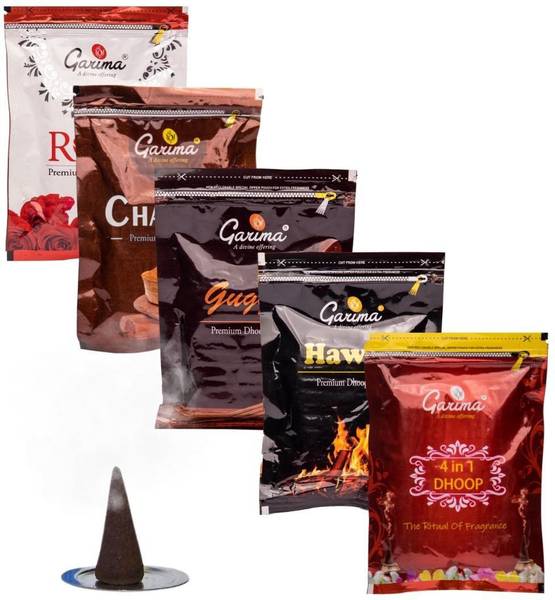 Garima Zipper Dhoop Pouches Combo, (Pack of 5) mix fragrance