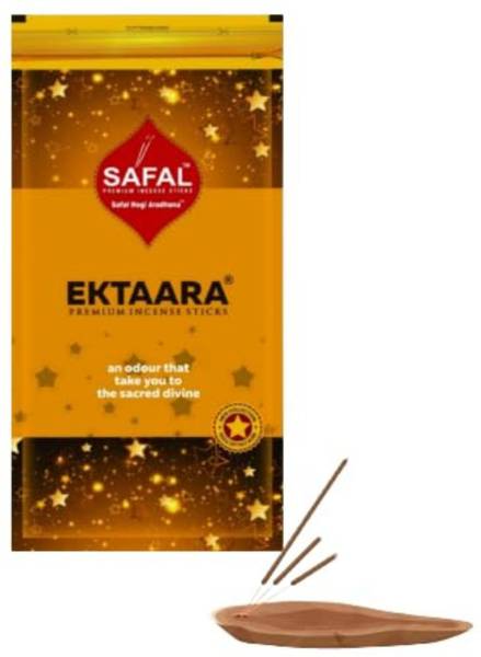 Safal Ektaara Handcrafted Incense Sticks | Puja Agarbatti Zipper | Pack of 4 (4x100) Ektaara