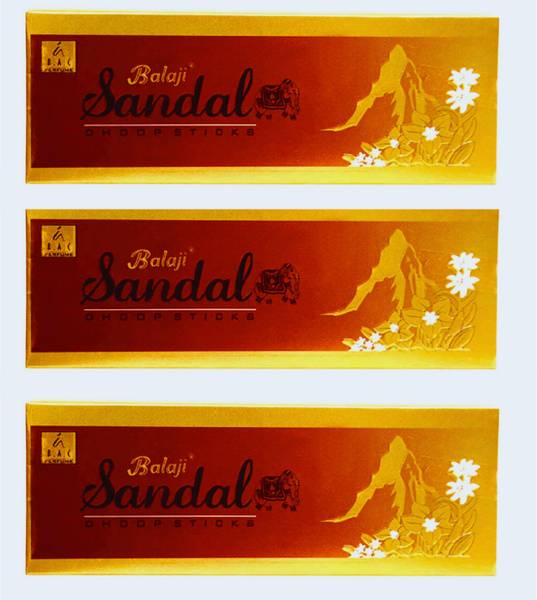 Balaji Sandal Dhoop Sticks Combo, Incense for Meditation & Yoga, Sandal