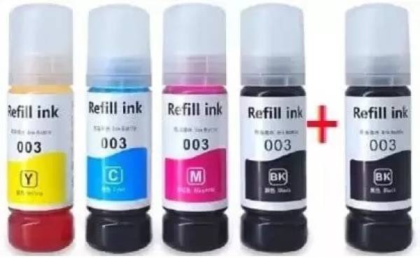 CHAWDA 001/ 003 Ink for Epson L3110, L3150, L3250, ,L3116,L3101 set + Black Black + Tri Color Combo Pack Ink Bottle