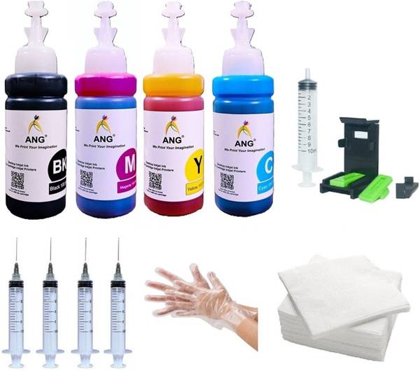 Ang Refill Ink For Use In Can Pixma E470 - 100 ML Each Bottle FULL SET Tri-Color Ink Cartridge