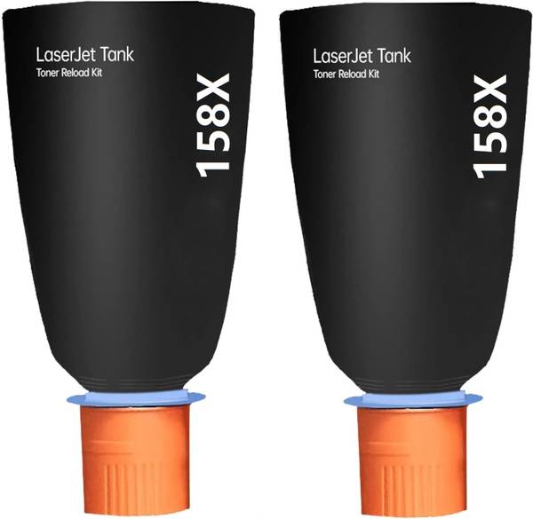 verena 158X Toner Reload Kit Compatible for LaserJet Tank Printers (Pack Of 2) Black Ink Cartridge