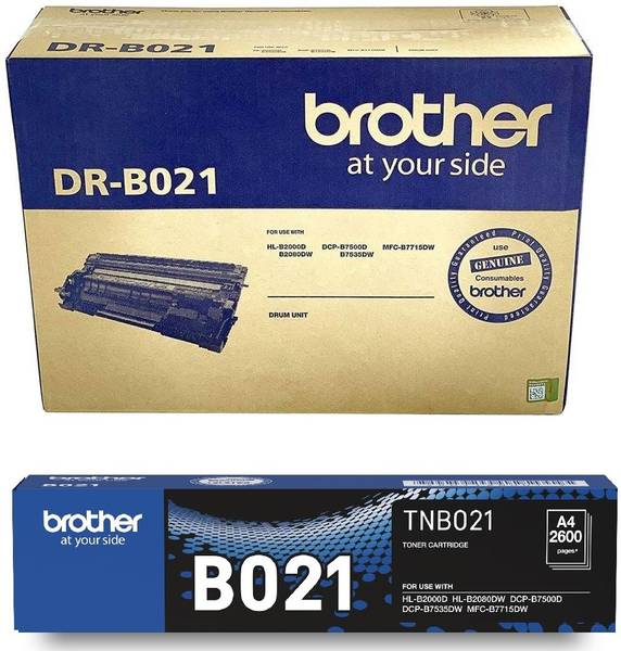 brother B021 Drum Unit pic1 TN-B021 Toner Cartridge pic1 Gray, Standard Black Ink Cartridge