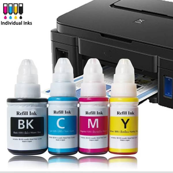 tequo Refill Ink for Canon Pixma G Series G1010 G2010 G2012 G3000 G3010 G3012 G4010 Black + Tri Color Combo Pack Ink Bottle