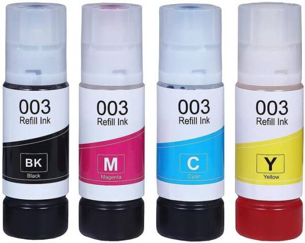 verena 003 High Quality Ink for Epson.L3110,L3150,L3152, L5190,L4150,L4160,L6160,L6190 Black + Tri Color Combo Pack Ink Bottle