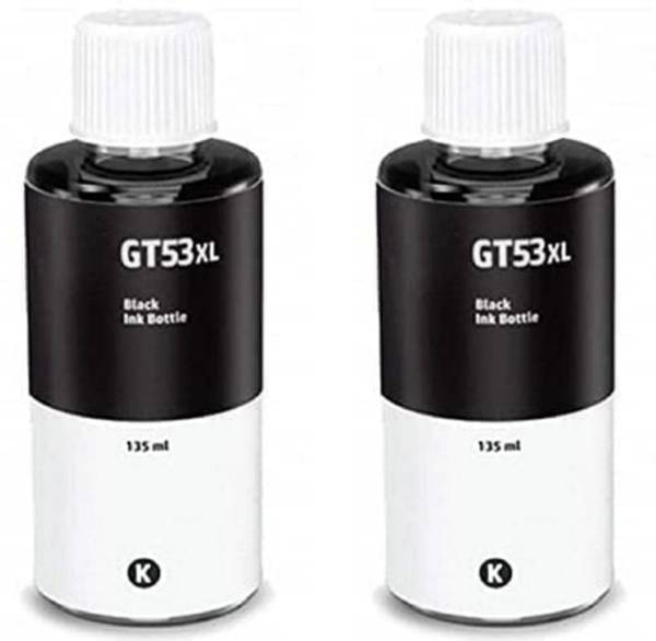 OZERDA GT53XL - 135 ML Black Ink Bottle Compatible for HP GT52 & GT53XL (2 Pcs Black) Black Ink Bottle