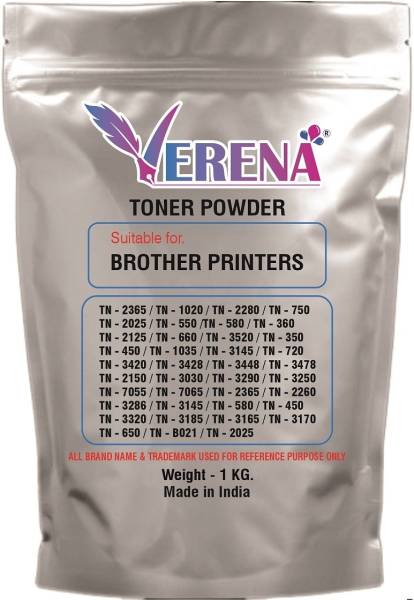 verena High Quality Toner Powder Suitable for Brother Printer Toner Cartridge (1KG) Black Ink Toner Powder