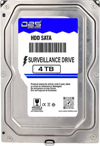 D25 4TB SATA Hard Drive for Desktop/Surveillance8.89 cm(3.5 Inch),6 Gb/s 7200 RPM 4 TB Surveillance Systems Silver SATA Internal Hard Disk Drive (HDD)...