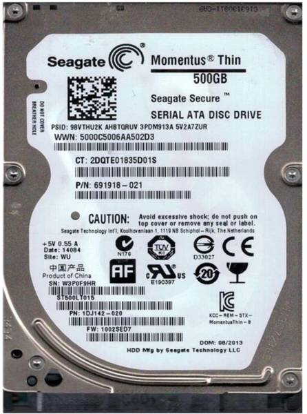 Seagate VIDEO 500 GB Laptop Silver SATA Internal Hard Disk Drive (HDD) (ST500VT100)