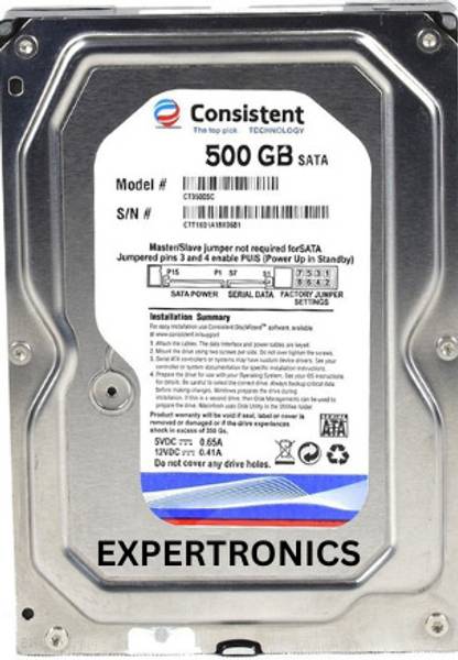 EXPERTRONICS Hard Disk 500 GB Desktop, Surveillance Systems Internal Hard Disk Drive (HDD) (Consistent 500GB Desktop Hard Disk)