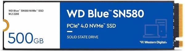 WD SN580 500 GB Laptop, All in One PC's, Desktop, Surveillance Systems Blue PCIe NVMe Internal Solid State Drive (SSD) (SN580)