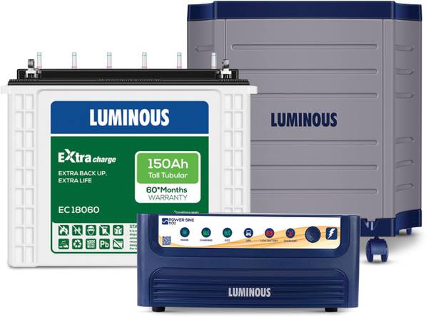LUMINOUS Power Sine 1100 Pure Sine Wave 900VA/12V Inverter w… | Price ...