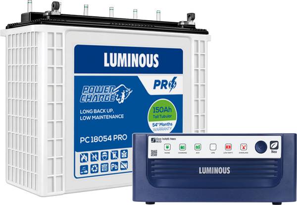 LUMINOUS Eco Watt Neo 900 with PC 18054 PRO Tubular Inverter Battery