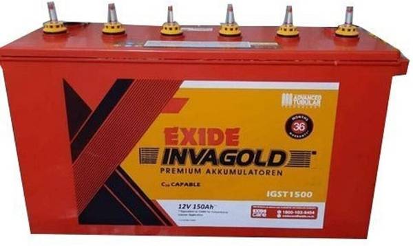 EXIDE Invagold IGST 1500 Tubular Inverter Battery