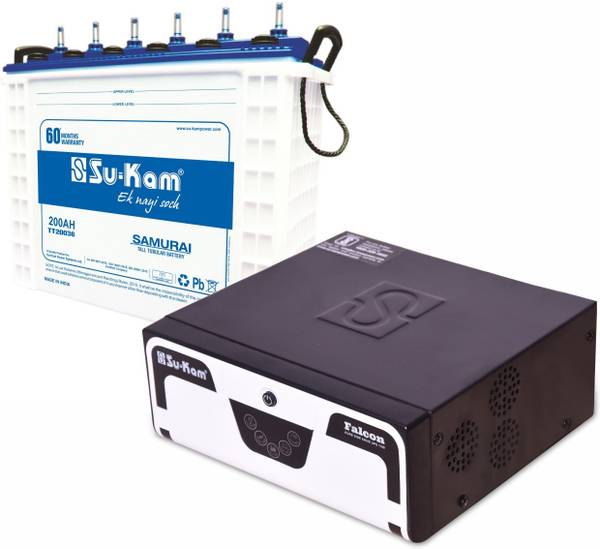 Su-Kam SAMURAI TT20036 +Falcon 1100 Pure Sine wave Tubular Inverter Battery