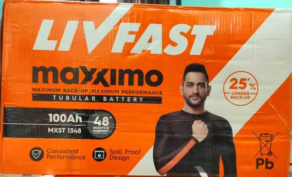 Livfast MXST 1348 100Ah Inverter Battery Pure Sine Wave Inverter