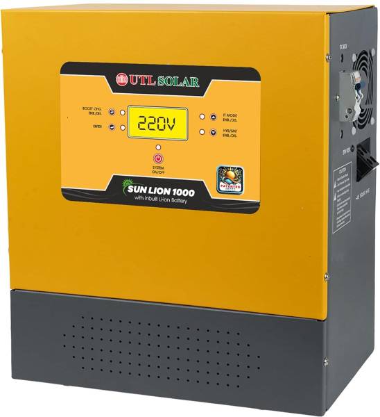 UTL Sun Lion 1000 Solar Inverter | Wall Mountable | Inbuilt Lithium Battery LiFePo4 rMPPT Solar Charge Controller | Compatible with 12V & 24V Panels |...