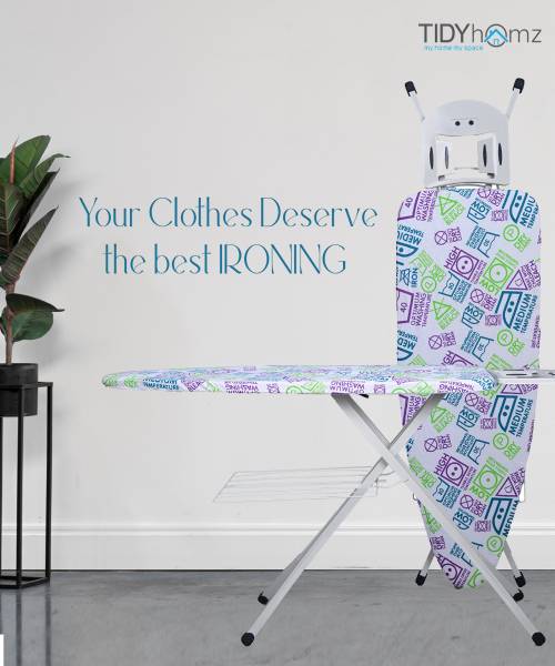 Tidy Homz Zaire Ironing Table- Pink Flower Design Ironing Board