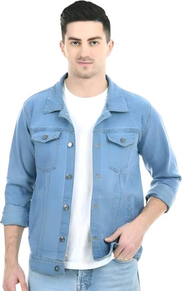 KTENTERPRISES 3/4th Sleeve Solid Men Denim Jacket