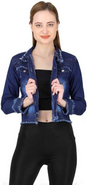 PWTI Full Sleeve Washed Women Denim Jacket